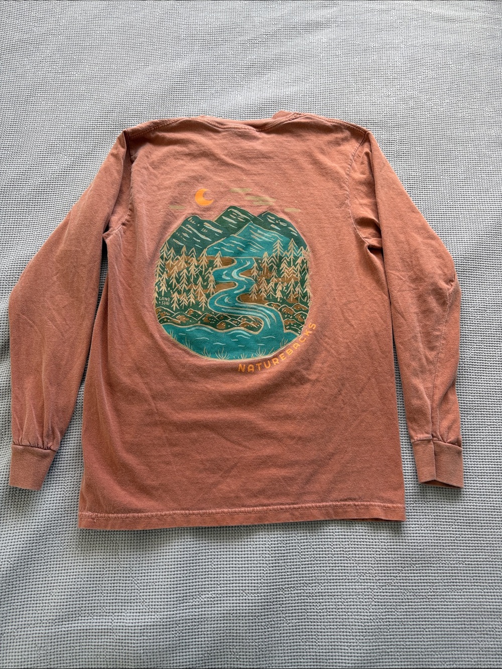 Nature Rivers Long Sleeve Tee - Rust